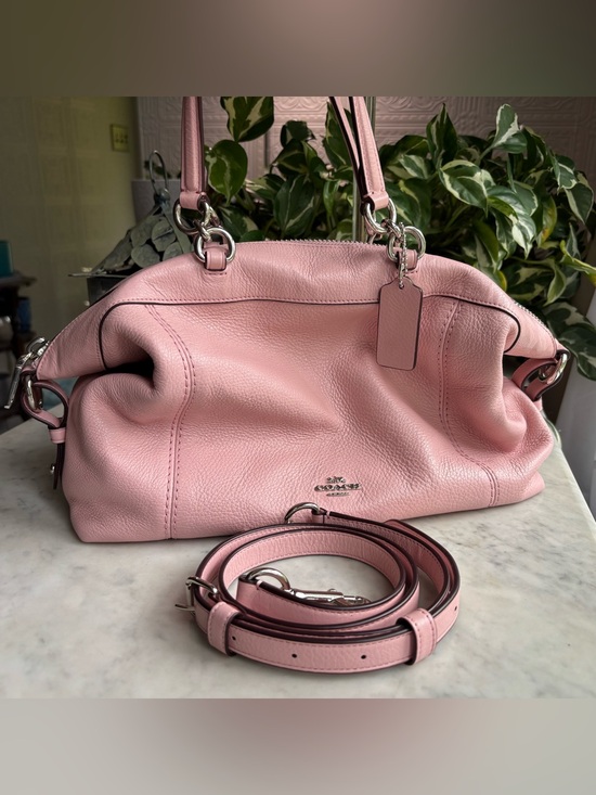 Coach Handbags - Coach Pink Pebbled Leather Satchel with Detachable Strap